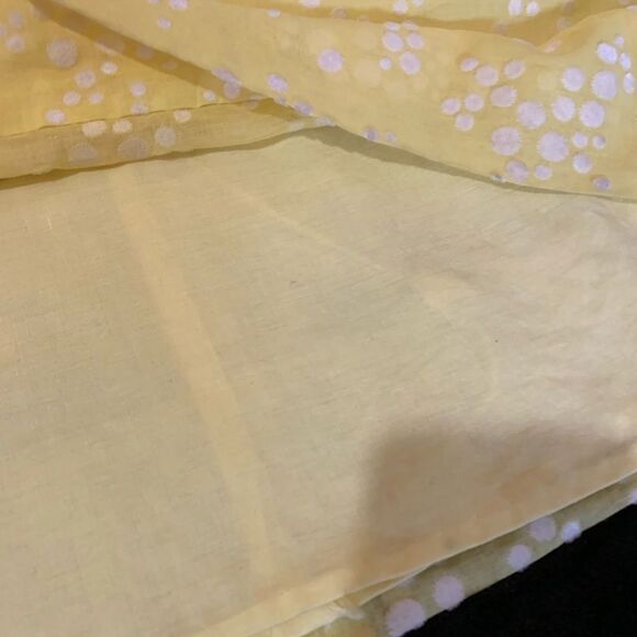 Vintage Rare Flocked Yellow Maxi‎ Dress - Picture 14 of 16